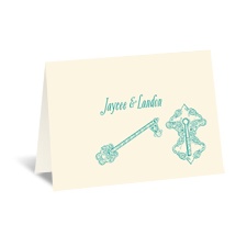 Vintage Key - Ecru - Thank You Card
