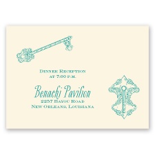 Vintage Key - Ecru - Reception Card