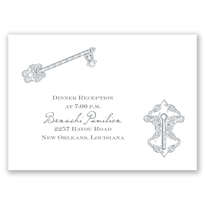 Vintage Key - Reception Card