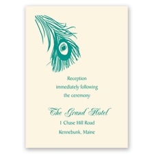 Peacock Plume - Ecru - Reception Card