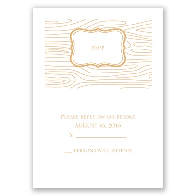 Wood Grain Placard - Response Card and Envelope