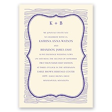 Wood Grain Placard - Ecru - Invitation