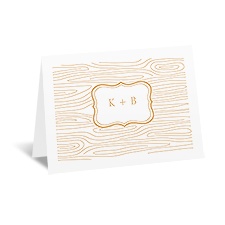 Wood Grain Placard - Note Card and Envelope