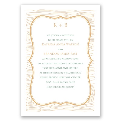 Wood Grain Placard - Invitation