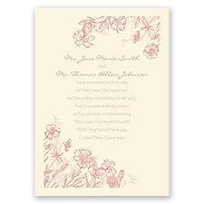 Rustic Wildflowers - Ecru - Invitation