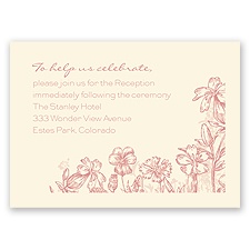 Rustic Wildflowers - Ecru - Reception Card