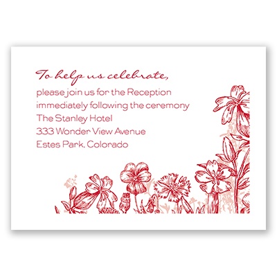Rustic Wildflowers - Reception Card