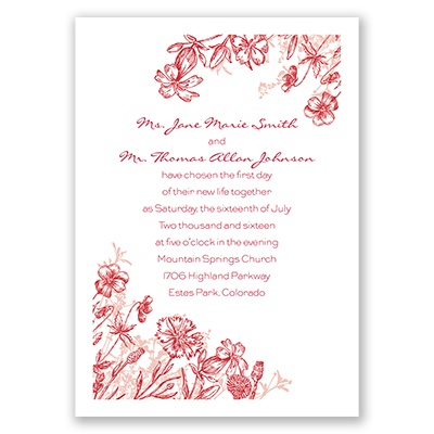 Rustic Wildflowers - Invitation