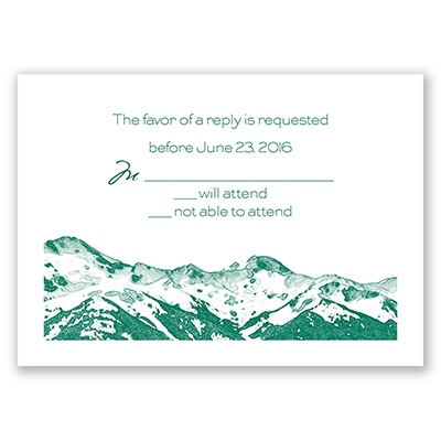 Watercolor Mountain - Response Card and Envelope