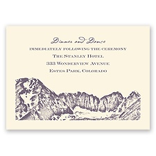 Watercolor Mountain - Ecru - Reception Card