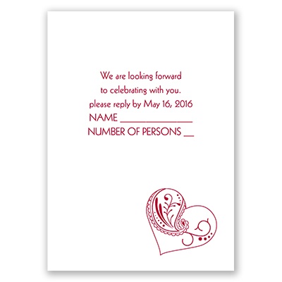 From the Heart - Response Card and Envelope