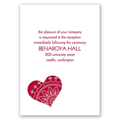 From the Heart - Reception Card