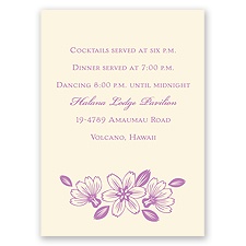 Modern Cherry Blossoms - Ecru - Reception Card