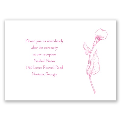 Classic Calla Lily - Reception Card