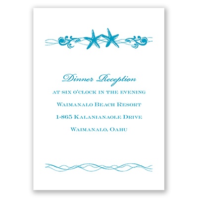 Sweet Starfish - Reception Card