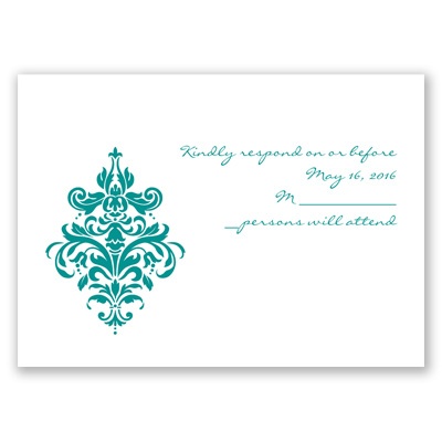 Dramatic Damask - Response Card and Envelope