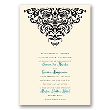 Dramatic Damask - Ecru - Invitation