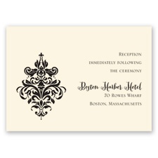 Dramatic Damask - Ecru - Reception Card