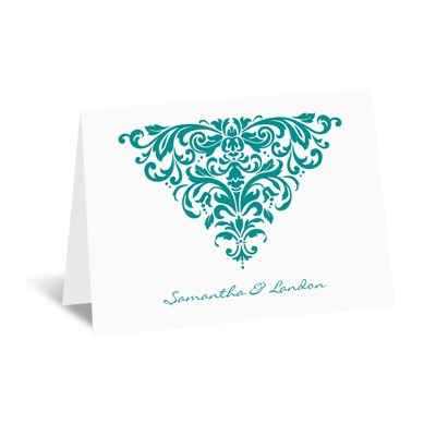 Dramatic Damask - Note Card and Envelope