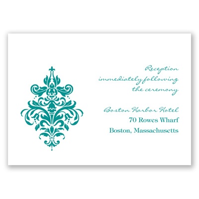Dramatic Damask - Reception Card