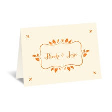 Leafy Accents - Ecru - Thank You Card