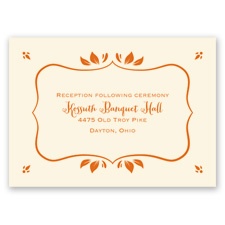 Leafy Accents - Ecru - Reception Card