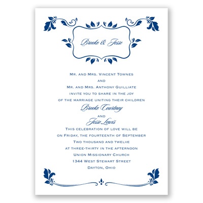 Leafy Accents - Invitation