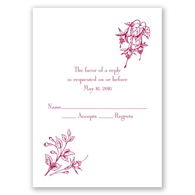 Vintage Rose - Response Card and Envelope