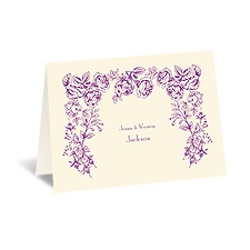 Vintage Rose - Ecru - Thank You Card