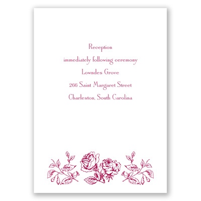 Vintage Rose - Reception Card