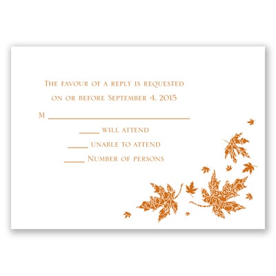 Graceful Leaves - Response Card and Envelope