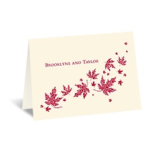 Graceful Leaves - Ecru - Thank You Card
