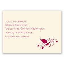 Love Bird Silhouette - Ecru - Reception Card