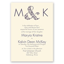Floral Ampersand - Ecru - Invitation