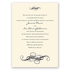 Fancy Flourishes - Ecru - Invitation