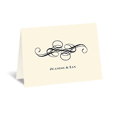 Fancy Flourishes - Ecru - Thank You Card