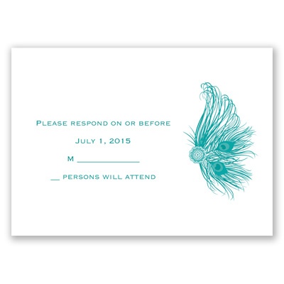 Fancy Peacock - Response Card and Envelope
