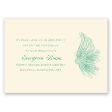 Fancy Peacock - Ecru - Reception Card