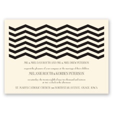 Modern Chevron - Ecru - Invitation