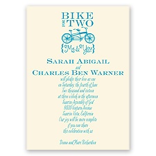 Bike for Two - Ecru - Invitation