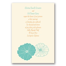 Modern Flowers - Ecru - Invitation