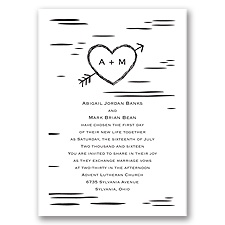 Birch Bark Heart - Invitation