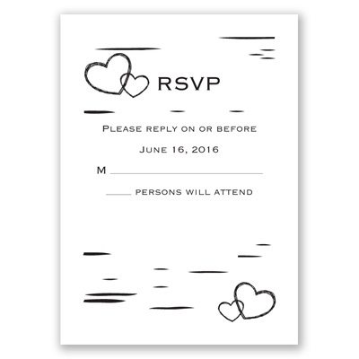 Birch Bark Heart - Response Card and Envelope