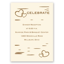 Birch Bark Heart - Ecru - Reception Card
