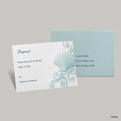 Beneath the Waves Response Card and Envelope - Ariel