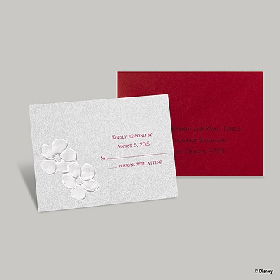 Apple Blossoms Response Card and Envelope - Snow White