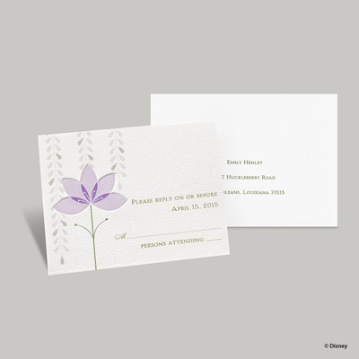 Deco Lilies Response Card and Envelope - Tiana