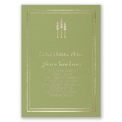 Choose Your Design - Olive - Foil Invitation