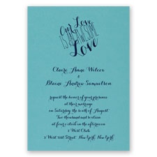 An Awesome Love - Aqua Shimmer - Foil Invitation