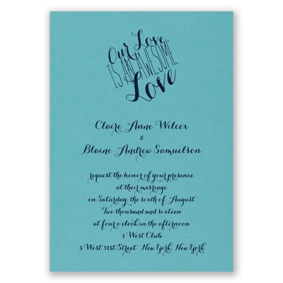 An Awesome Love - Aqua Shimmer - Foil Invitation